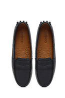 Woman Black Leather Loafers | Derimod