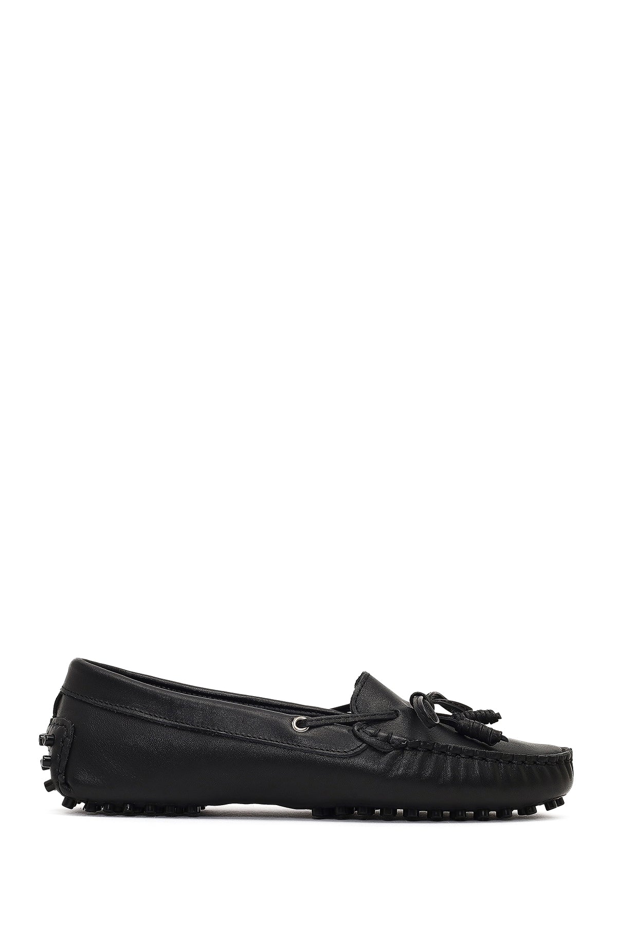 Women's Black Leather Loafer 25AFD141918 | Derimod