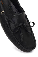 Women's Black Leather Loafer | Derimod