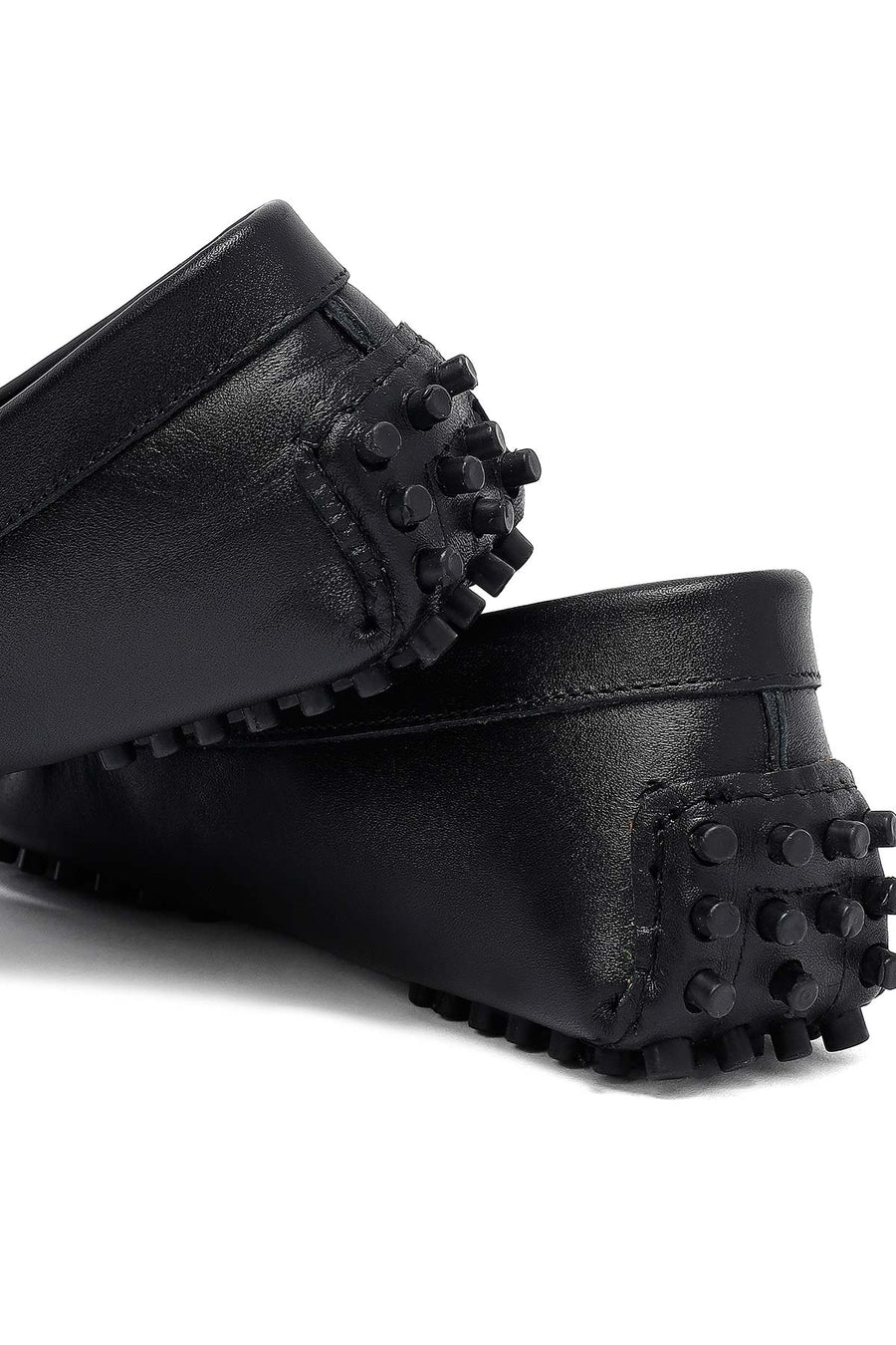 Kadın Siyah Fiyonklu Deri Loafer