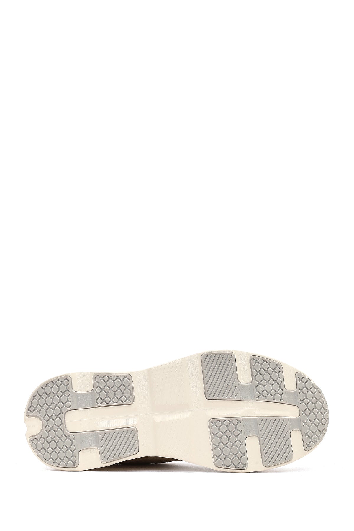 Kadın Bej Bağcıklı Kalın Tabanlı Deri Sneaker