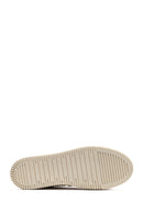 Women's Beige Lace-Up Thick-Soled Patterned Leather Sneaker | Derimod