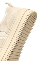 Women's Beige Lace-Up Thick-Soled Patterned Leather Sneaker | Derimod