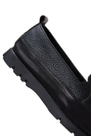 Woman Siyah Leather Comfort Loafer | Derimod