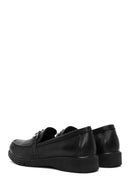 Woman Black Buckle Leather Comfort Loafer | Derimod