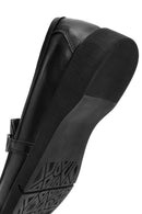 Woman Black Buckle Leather Comfort Loafer | Derimod