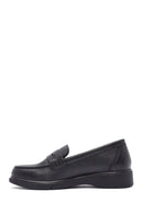 Woman Siyah Leather Comfort Loafer | Derimod