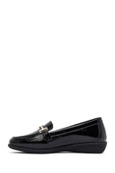 Woman Black Buckle Leather Masculine Loafer | Derimod
