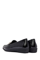 Woman Black Buckle Leather Masculine Loafer | Derimod