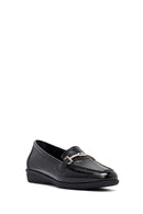 Woman Black Buckle Leather Masculine Loafer | Derimod