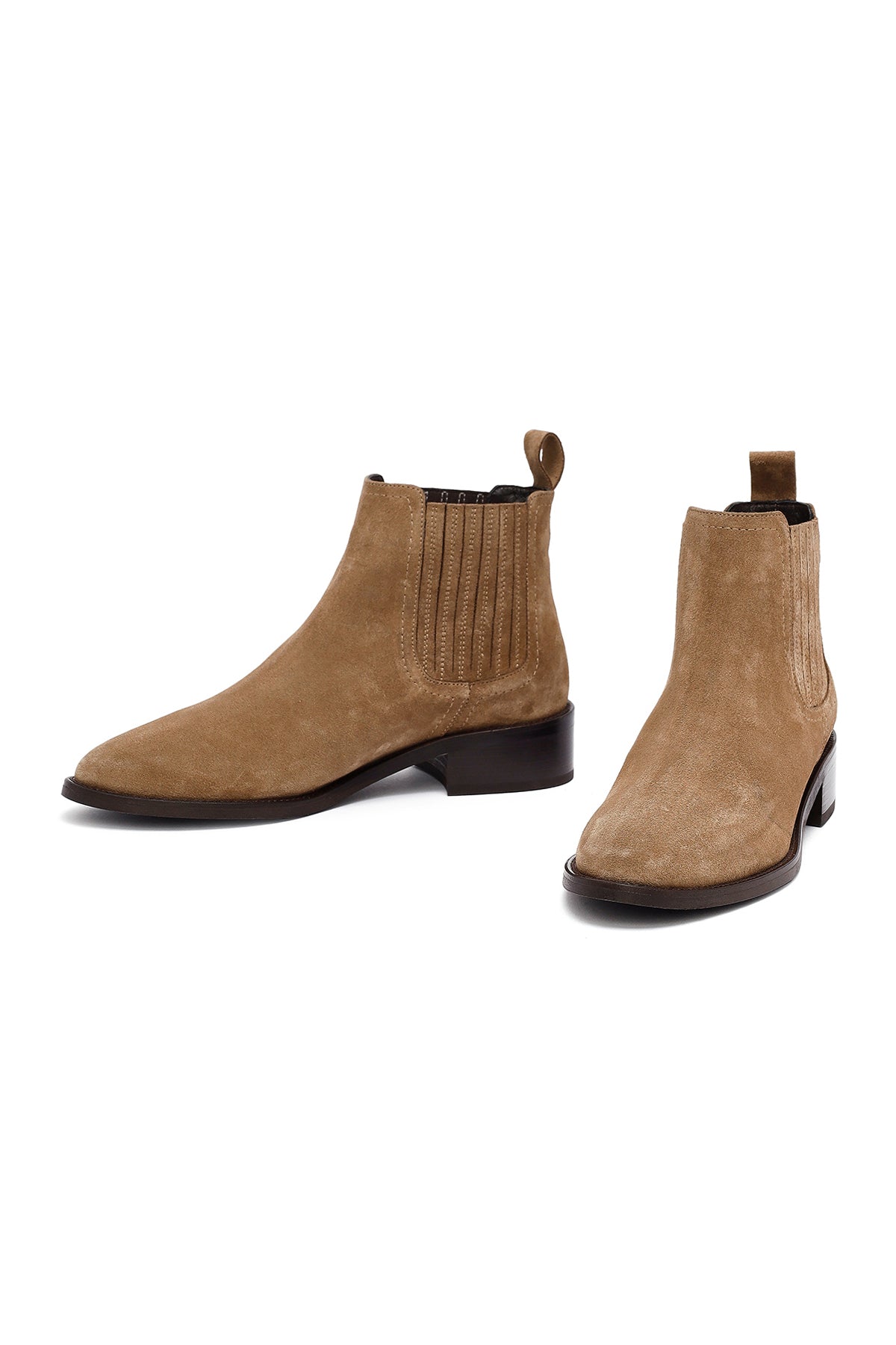 Kadın Vizon Süet Deri Chelsea Bot
