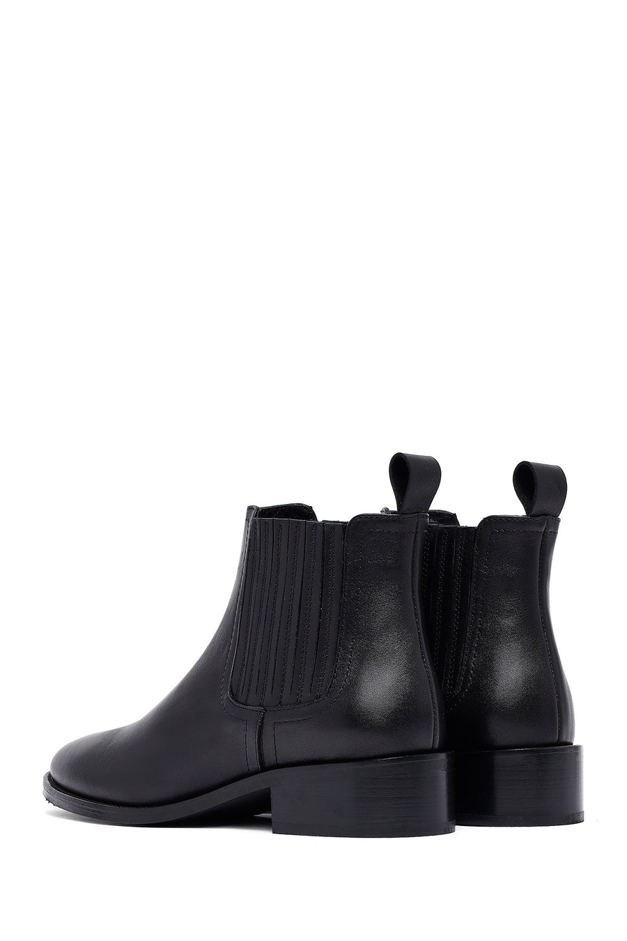 Woman Siyah Leather Chelsea Bot