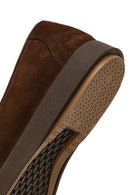 Women's Brown Buckled Suede Leather Comfort Loafer | Derimod