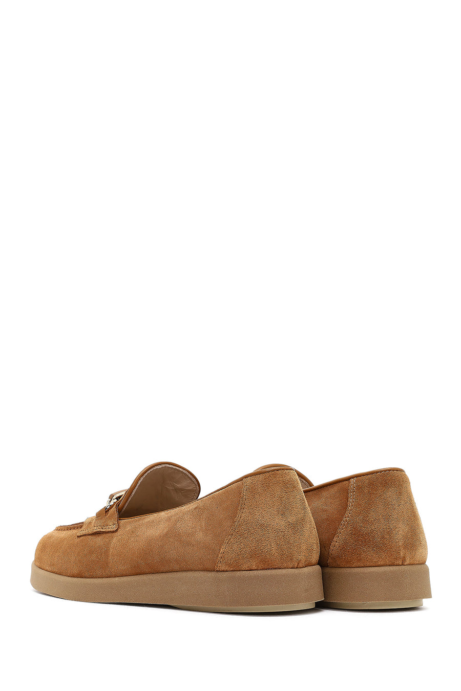 Kadın Taba Tokalı Süet Deri Comfort Loafer
