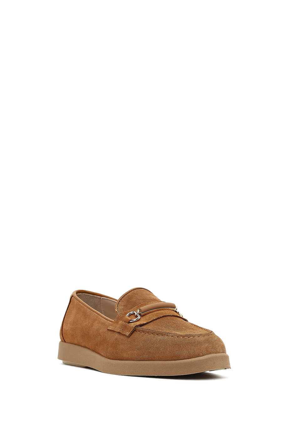Kadın Taba Tokalı Süet Deri Comfort Loafer