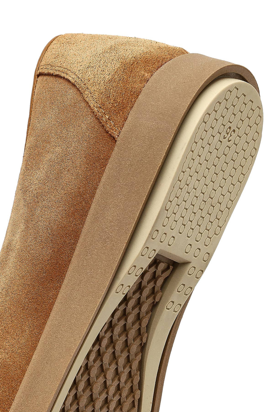 Kadın Taba Tokalı Süet Deri Comfort Loafer