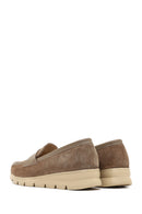 Women's Mink Thick-Soled Suede Leather Comfort Loafer | Derimod