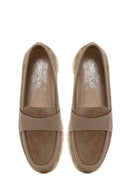 Women's Mink Thick-Soled Suede Leather Comfort Loafer | Derimod