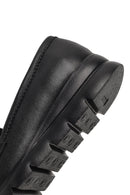 Women Black Wedge Heel Leather Comfort Loafer | Derimod
