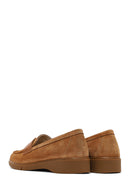 Women Tan Suede Leather Comfort Loafer | Derimod