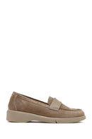 Woman Mink Suede Leather Comfort Loafer | Derimod