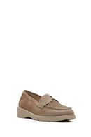 Woman Mink Suede Leather Comfort Loafer | Derimod