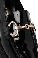 Kadın Siyah Tokalı Kalın Tabanlı Deri Maskülen Loafer | Derimod