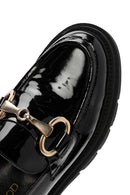 Kadın Siyah Tokalı Kalın Tabanlı Deri Maskülen Loafer | Derimod