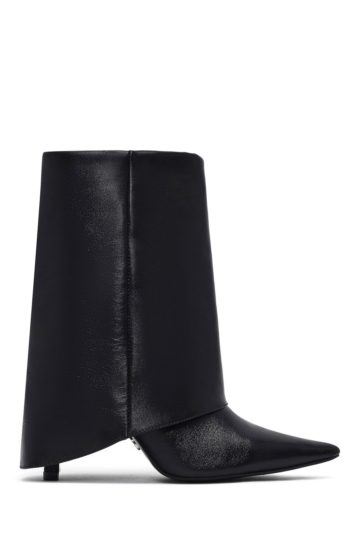 Kadın Siyah İnce Topuklu Deri Bot