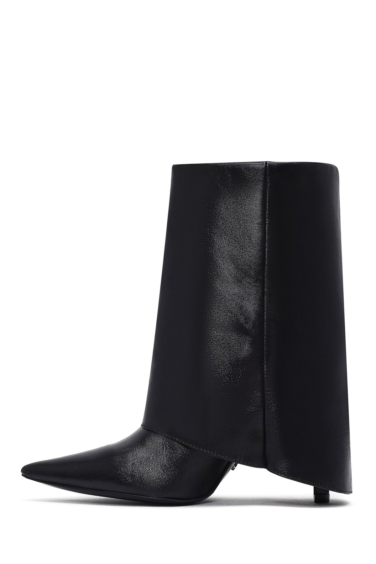 Kadın Siyah İnce Topuklu Deri Bot