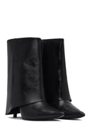 Kadın Siyah İnce Topuklu Deri Bot | Derimod