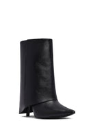 Kadın Siyah İnce Topuklu Deri Bot | Derimod