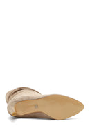 Kadın Bej İnce Topuklu Süet Deri Bot | Derimod