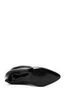 Woman Black Heels Leather Boat | Derimod