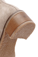 Kadın Vizon Fermuarlı Kalın Topuklu Süet Deri Bot | Derimod