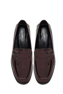 Kadın Bordo Rugan Deri Loafer | Derimod