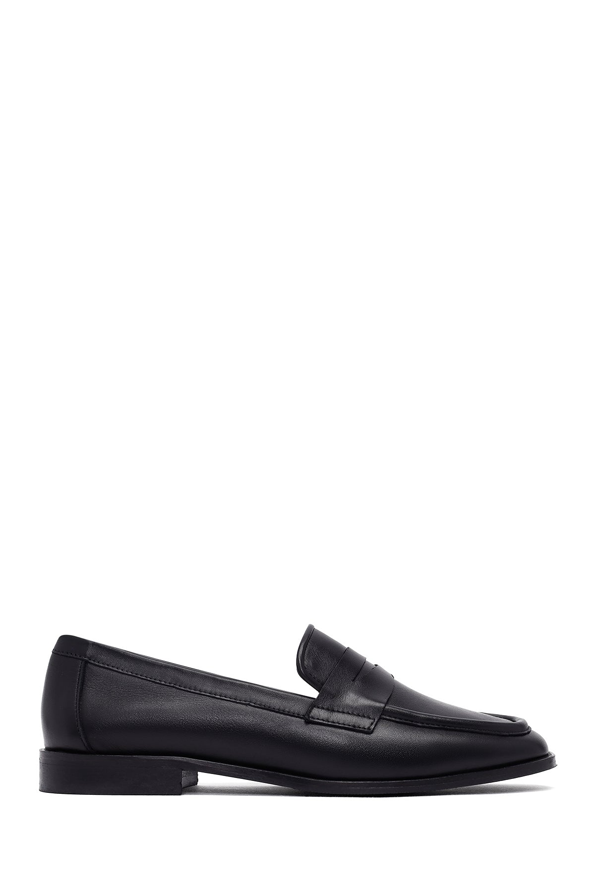 Woman Black Leather Loafers 25AFD161718 | Derimod