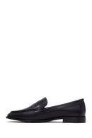 Woman Black Leather Loafers | Derimod