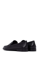 Woman Black Leather Loafers | Derimod