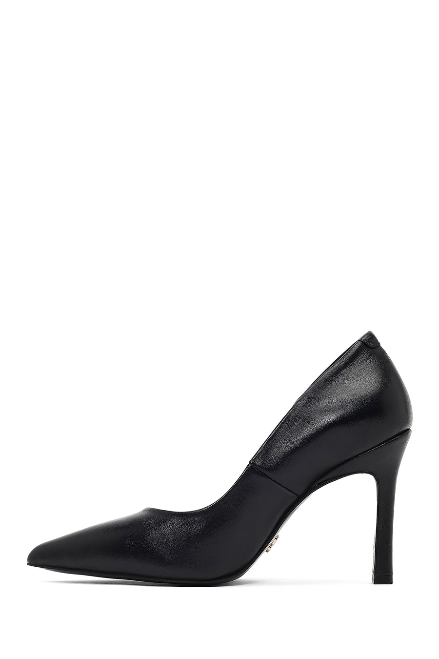Kadın Siyah İnce Topuklu Deri Stiletto
