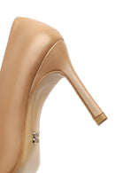 Kadın Bej İnce Topuklu Deri Stiletto | Derimod
