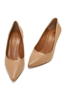 Kadın Bej İnce Topuklu Deri Stiletto | Derimod