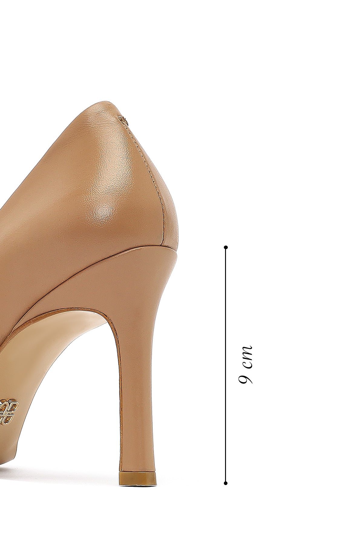 Kadın Bej İnce Topuklu Deri Stiletto