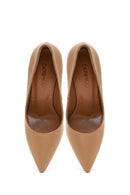 Kadın Bej İnce Topuklu Deri Stiletto | Derimod