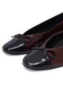 Women's Burgundy Short Heel Leather Ballet Flat | Derimod