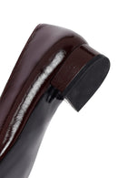 Women's Burgundy Short Heel Leather Ballet Flat | Derimod