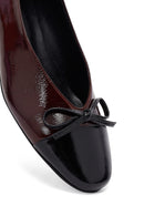 Women's Burgundy Short Heel Leather Ballet Flat | Derimod