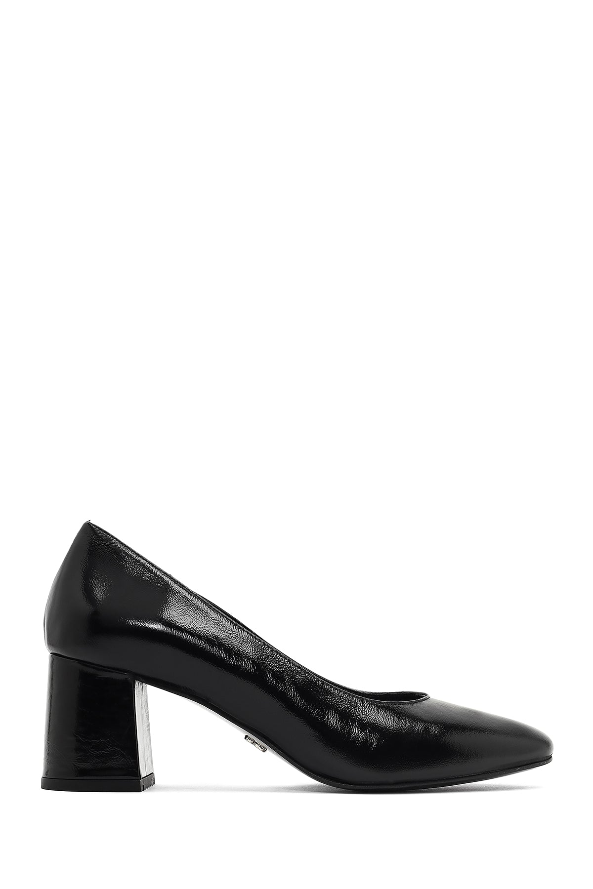 Kadın Siyah Kalın Topuklu Deri Ayakkabı