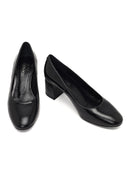 Kadın Siyah Kalın Topuklu Deri Ayakkabı | Derimod