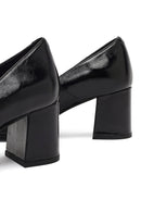 Kadın Siyah Kalın Topuklu Deri Ayakkabı | Derimod